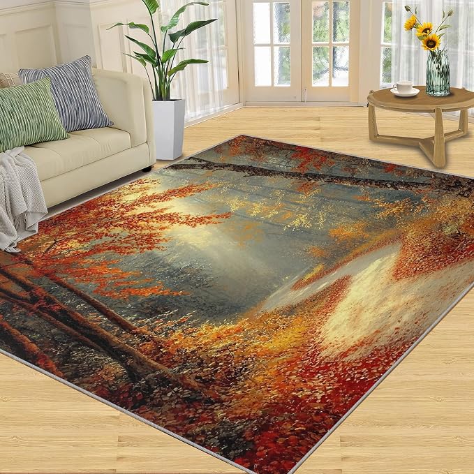 2x4 Autumn Forest Runner Rug for Hallway - Image 3