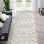 KUTA Moroccan Boho Runner Rug 2.6x10 Non-Slip Vintage Beige Washable Hallway - Image 2