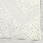 Antep Rugs Palafito 5x7 Geometric Shag Diamond High-Low Pile Textured Indoor - Image 4