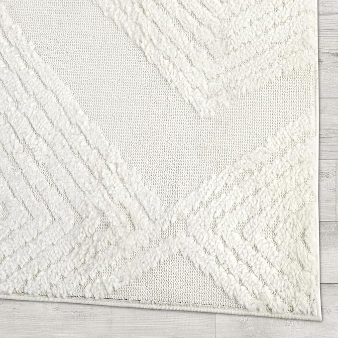 Antep Rugs Palafito 6x9 Geometric Shag Diamond High-Low Pile Textured Indoor - Image 4