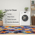 Moroccan Rugs for Living Room -Moroccan Trellis Rug, 5x6 ft, Colorful Geometric - Image 6