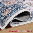 SERISSA Washable Rugs 6x9 Area Rugs, Large Non-Slip Boho Living Room Blue - Image 7