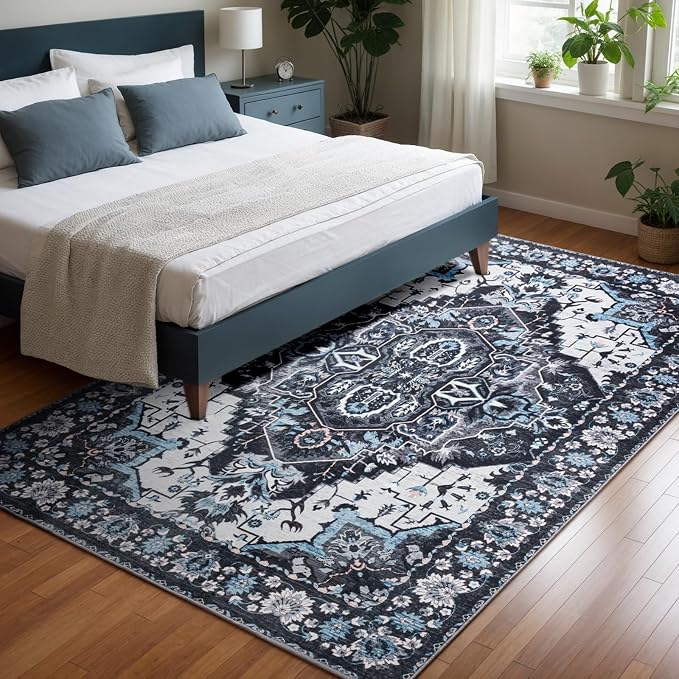 5x7 Washable Rug – Boho Non-Slip Indoor Area Rug - Image 3