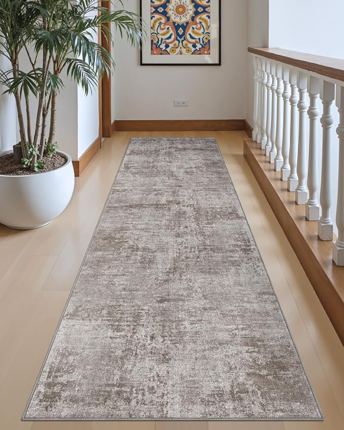 DEXI Hallway Runner Rug 3x8, Modern Abstract Non Slip Thin Soft Runners Carpet - Image 6