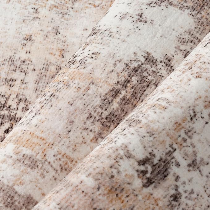 5x7 Washable Area Rug Beige Grey Abstract Living Room Bedroom Throw Rug Neutral - Image 9