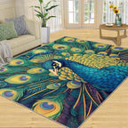Peacock Rug 5x6-5x6 Rug, Wonderful Peacock Area Rugs - Image 2