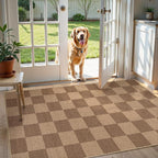 Lahome Checkered Easy Jute Entryway Rug, Washable Rugs 3x5 - Image 7