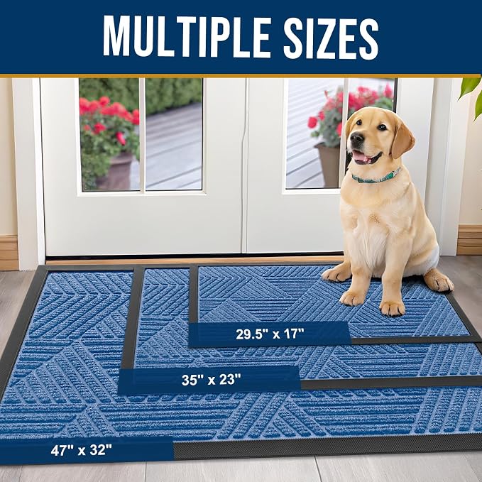 Kitinjoy Front Door Mat Outside Entrance, Sturdy Natural Dirt Trapper, Heavy - Image 2