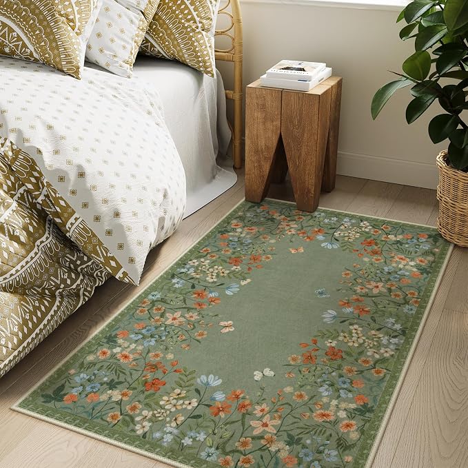 Lahome Boho Floral 3x5 Washable Rugs - Image 7