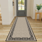 Vintage Tribal Hallway Rugs, Southwest Brown Rustic Native Ethnic Greek Key by LHOMKCV