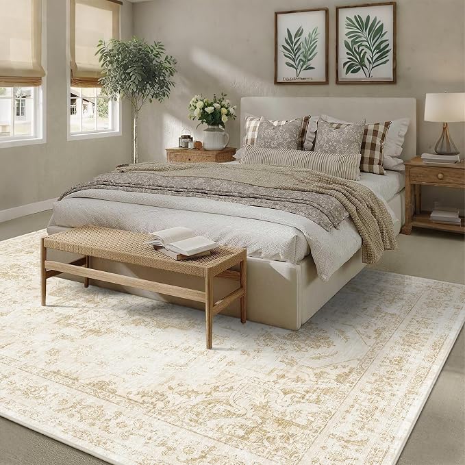 8x10 Vintage Washable Area Rugs Boho Medallion Large Distressed Retro Accent - Image 4