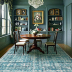 6x9 Abstract Area Rugs for Living Room, Modern Teal Blue Washable Indoor Rug - Image 3