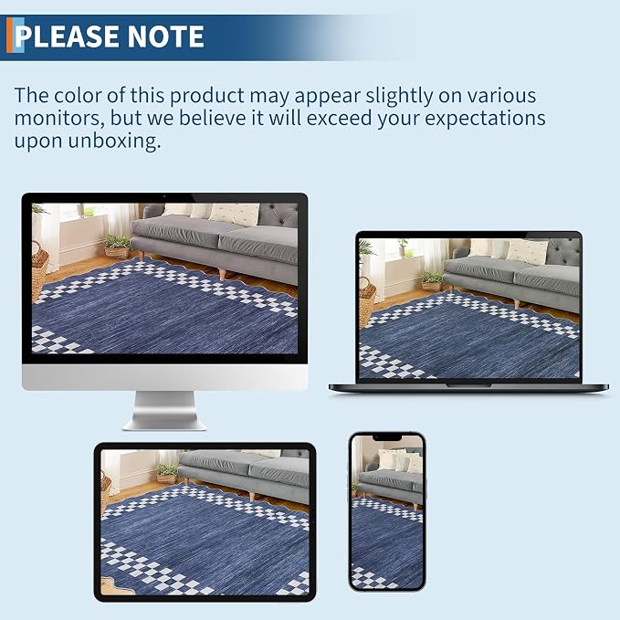 GarveeHome Area Rug 6x9 Large Living Room Modern Border Throw Rug - Image 9