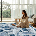 Blue 6X9 Area Rugs for Living Room Bedroom, Modern Abstract Large Carpet - Image 8