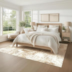 FMFUNCTEX 6x9 Washable Area Rug Brown Grey Neutral Abstract Modern Large Non - Image 3