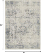 RUGGABLE Washable Vintage Area Rug – Kamran Blue Quartz 5x7, Stain-Resistant - Image 2