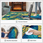Peacock Rug 8x10-8x10 Rug, Wonderful Peacock Area Rugs - Image 7