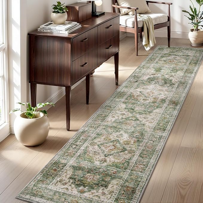 AMOAMI-2X3 Small Rug-Washable Rugs Entryway Mat Indoor-Soft Vintage Non Slip - Image 5