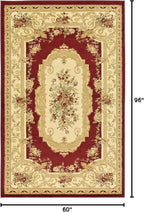 Unique Loom Versailles Collection Traditional Classic Floral Motif Area Rug - Image 2