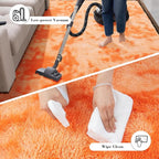 Mottling Orange Fluffy Rug Shaggy Area Rug, 8x10 Area Rugs - Image 7