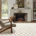 EVERGRACE Checkered Plaid Area Rug, Soft Faux Wool, Anti Slip, Large Carpet by EverGrace