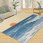 Boho Sun Area Rugs 6x8ft, Abstraction Deco Living Room Area Rug, Minimalist - Image 3