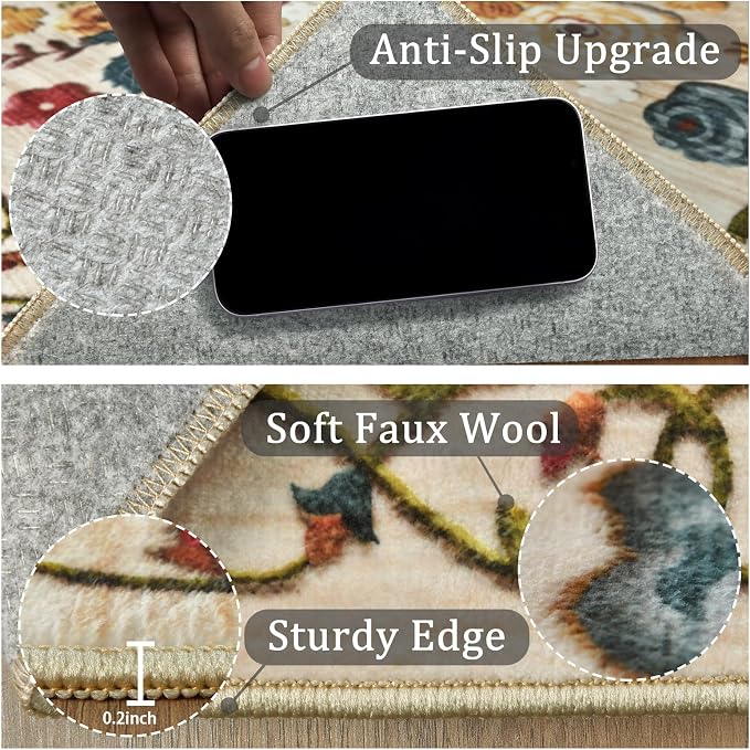 8x10 Machine Washable Area Rug for Living Room, Kids and Pets Friendly for - Image 6