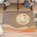 Boho Sun Area Rugs 5x8ft, Minimalist Line Living Room Carpet, Geometric Solar by Unknown
