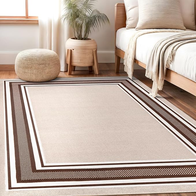 Beverly Rug Non Slip Area Rugs 3x5 Modern Bordered Non Skid Rubber Backing Soft - Image 7