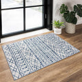 KUTA Moroccan Area Rugs, 2x3 Blue White Entryway Rug Non-Slip Washable Small by KUTA