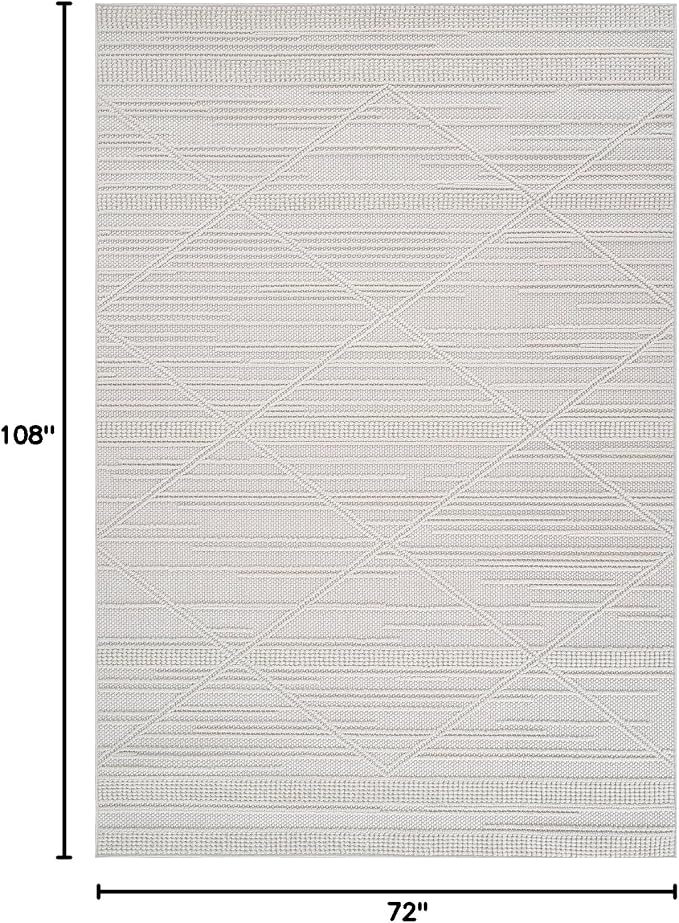 CAMILSON Micro Loop Rug 6x9 Modern Luxury Geometric Pattern Area Rugs Soft High - Image 2