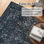 Distressed Black Rugs for Living Room 6x9, Low Pile Thin Area Rugs for Bedroom - Image 7