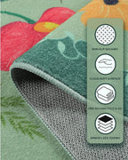 Boho Floral Entryway Rug 2x3, Washable Small Mat - Image 4