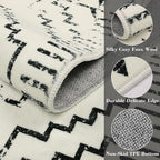 Wonnitar Moroccan Washable Rugs 5x7, Large White Tribal Area Rug - Image 3