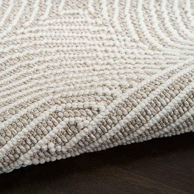 Nourison Home Textured Home Beige Ivory 7'10" x 9'10" Area Rug - Image 9