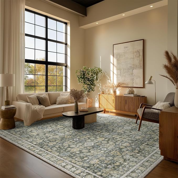 8x10 Washable Area Rugs Ultral Soft Non-Slip Stain Resistant Vintage Boho Large - Image 6
