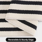 Black and White Striped Rugs 2.3'x3.6', Washable Hand Woven Front Door Rug - Image 5