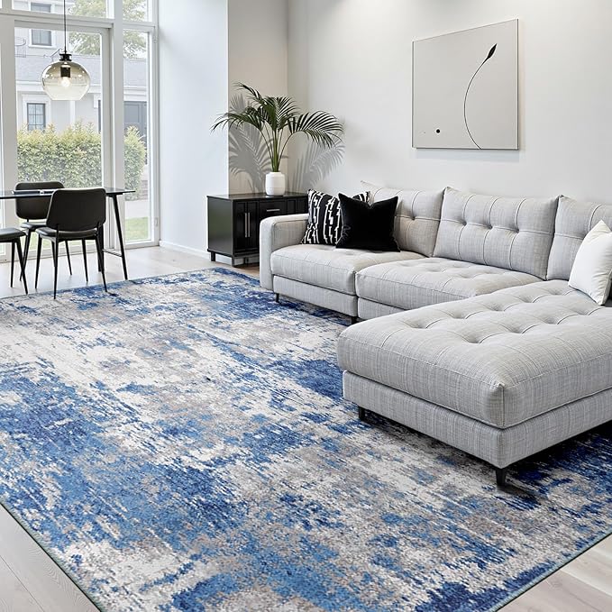 Washable Area Rugs 6'x8' Non-Slip Modern Abstract Soft - Image 2