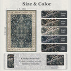 Vintage Distressed 2x3 Kitchen Rugs Washable Non Slip, Medallion Door Mat - Image 2