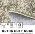 KILOCOCO Area Rug 3x5 Entryway Rug Washable Printed Vintage Floral Rubber - Image 6