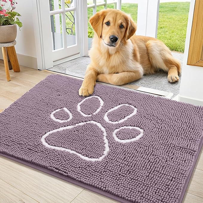 Smiry Dog Door Mat for Muddy Paws, Absorbent Dirt Trapper Non Slip Quick Dry by Smiry