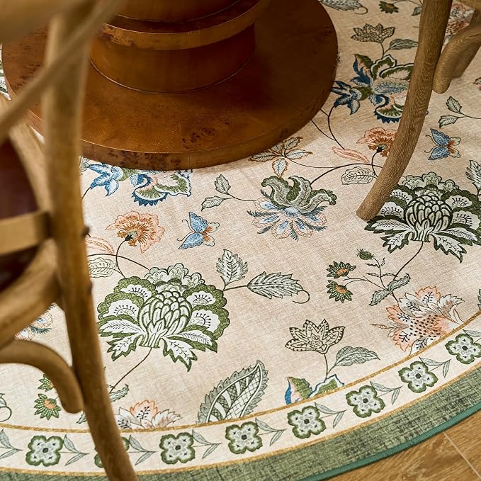 jinchan Elora 6ft Floral Round Rug - Image 5