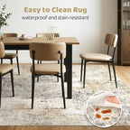 7x7 Area Rugs Living Room: Large Washable Abstract Modern Soft Rug Stain - Image 6