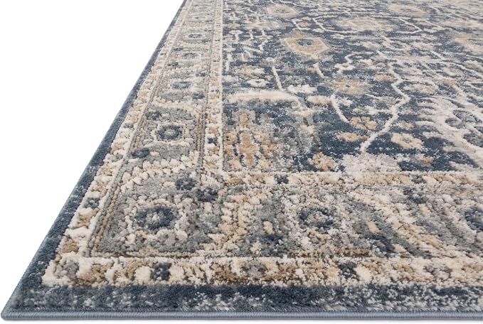 Loloi Teagan Collection TEA-03 Denim/Pebble 2'-8" x 10'-6" Runner Rug, Soft - Image 6