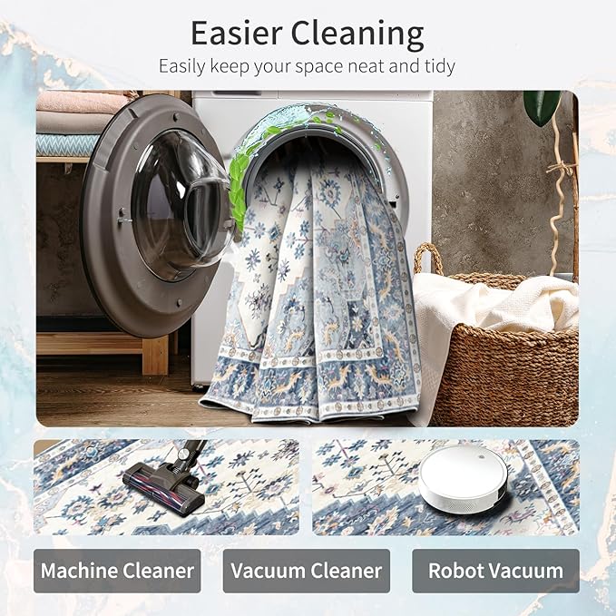 Enkor Runner Rug for Hallway, 2x10 Washable Soft Non Slip Floor Rugs for Kitchen - Image 4