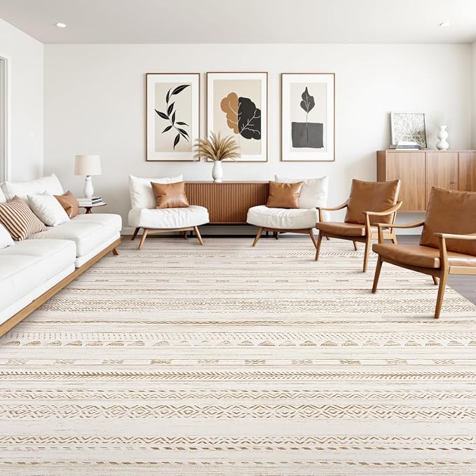 10x14 Area Rugs for Living Room Machine Washable Rug Distressed Indoor Carpet by Tchdio