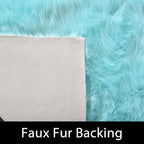 Latepis Light Blue Area Rug 6x9 Faux Fur Teal Rugs - Image 3