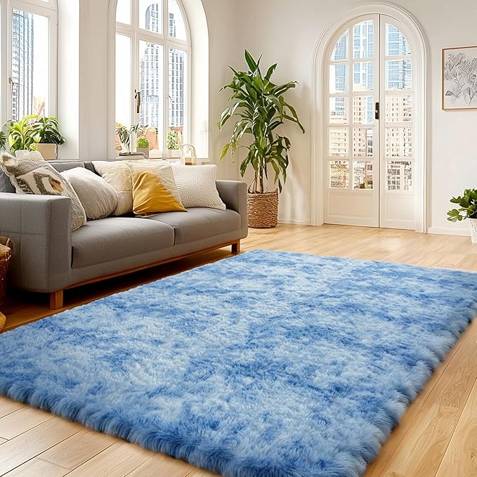 Andency Soft Area Rugs for Living Room Bedroom, 5x8 Fluffy Shaggy Bedside Rug by Andency