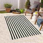 Striped Outdoor Rugs 3'x5', Cotton Hand Woven Rug Front Door Mat, Washable - Image 7