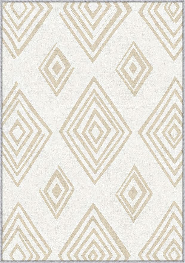 Washable 5x6 Modern Geometric Rug Living Room, Modern Geometric Home Decor - Image 3